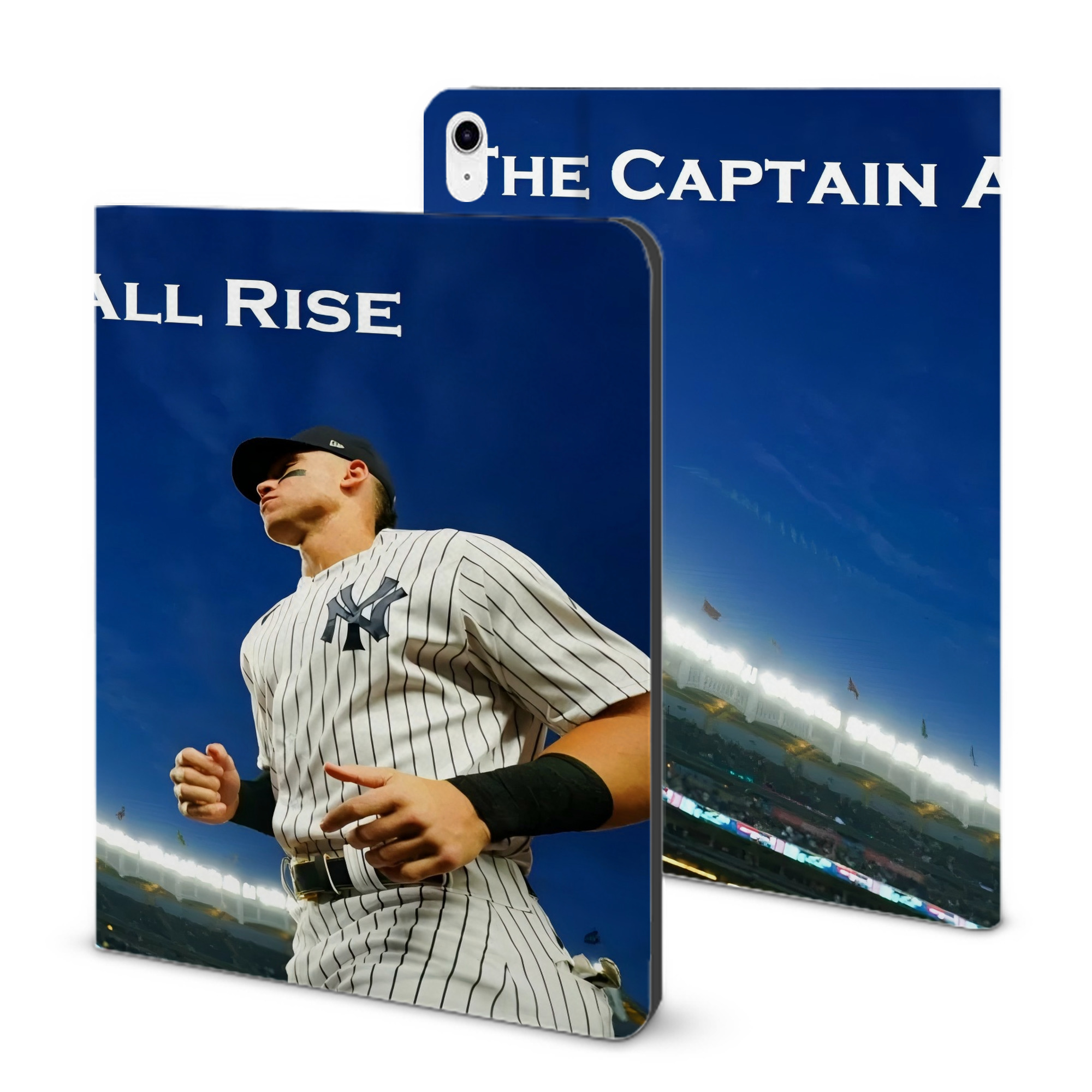 Aaron Judge Yankees Captain IPad Case Without Pencil Slot – Book-Style Cover With PU Leather & TPU – Slim, Durable, Scratch-Resistant, Full Protection & Easy Access